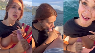 Gracewearslace Twitter Boat Blowjob Cum On Tits Video