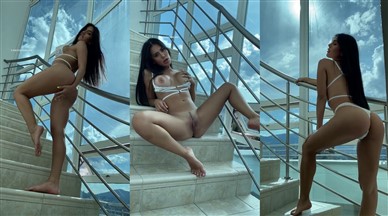 Kathleen Sexy Staircase Tease Video