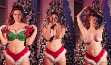 Megan Guthrie  Nude Boobs Teasing In Christmas Video