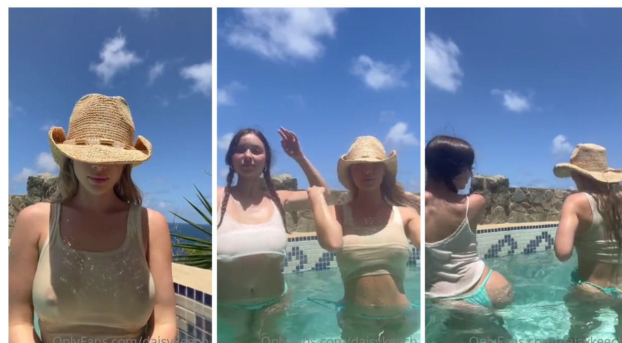 Daisy Keech No Bra See Through In The Pool Video Leaked