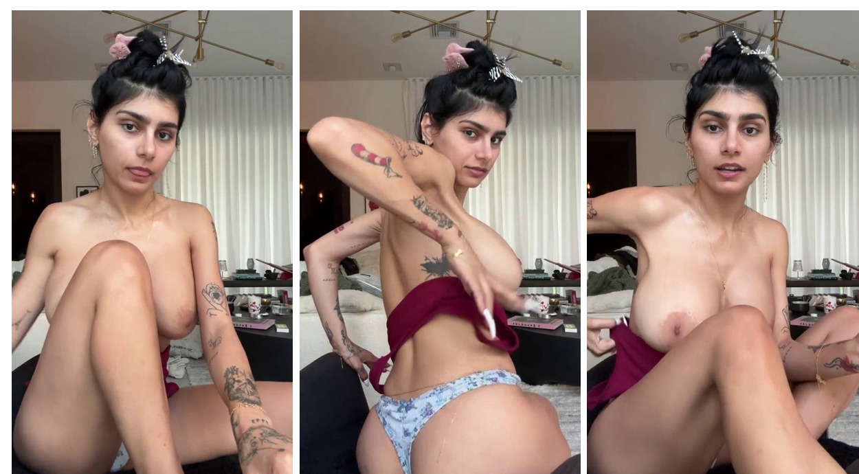 Mia Khalifa Topless Smoking Video