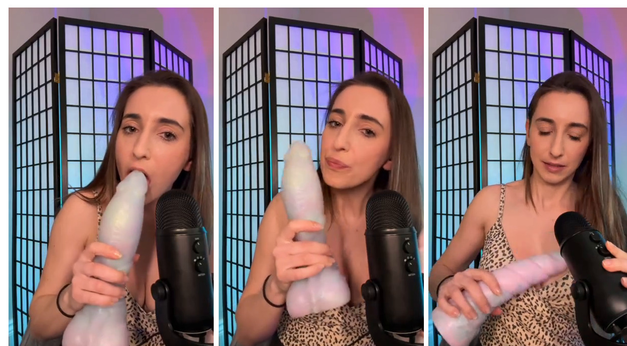 Christina Khalil Two Big Dildos One Tiny Mouth Video