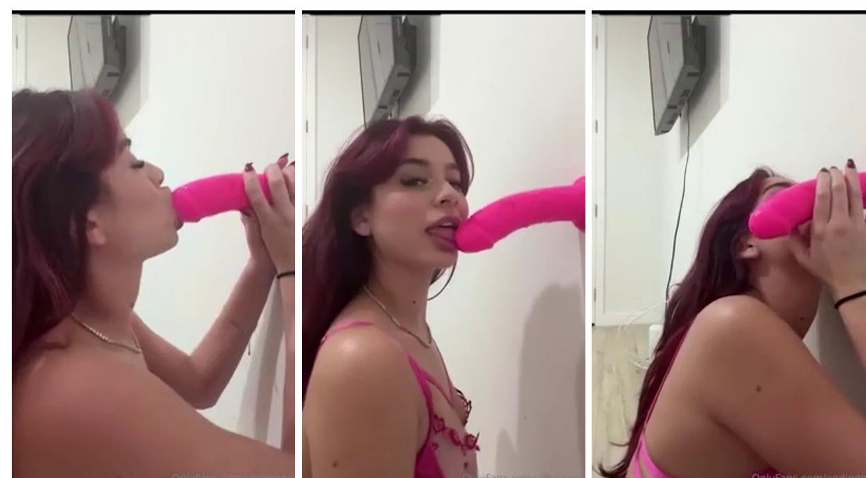Andie Elle Blowjob Pink Dildo