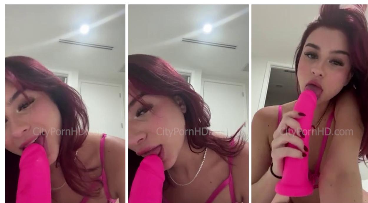 Andie Elle Spitting And Sucking Big Dildo Hot Tape