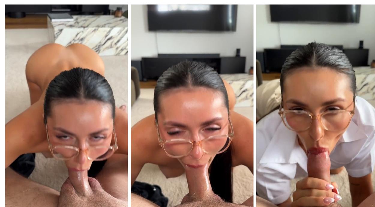 Caryn Beaumont Nerd After Work Blowjob Facial Video