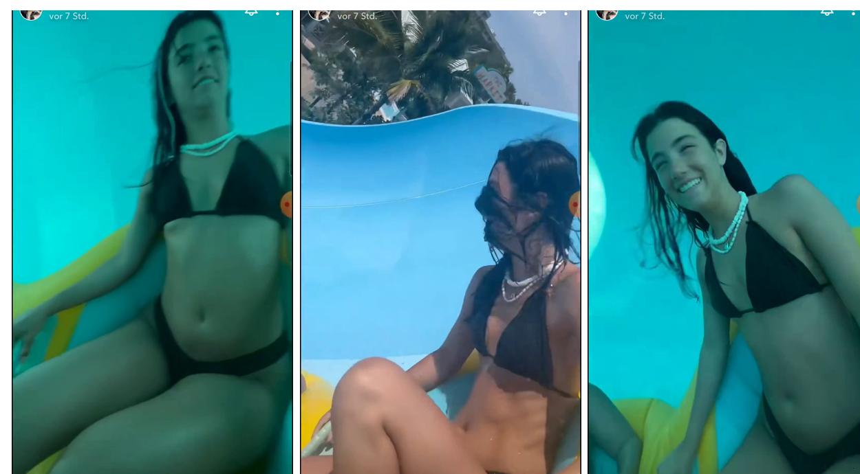Charli Damelio Bikini Water Slide Video