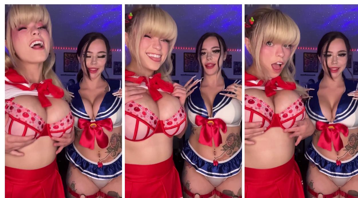 Moodiemaggie W Thesabrinabanks Slowmotion Big Boobs Bouncing  Video