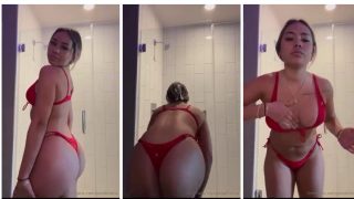 Ximena Saenz Nude Red Lingerie Oiled Body In Shower