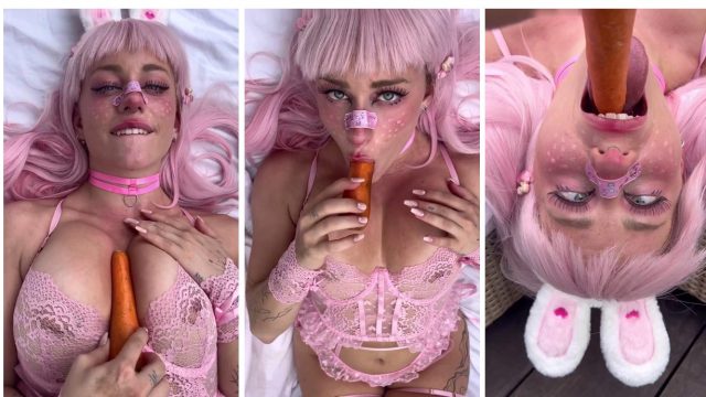Badgalhailey Cute Bunny Sucking Off A Carrot And Fucked Her Nude Tits Onlyfans Ppv Leak
