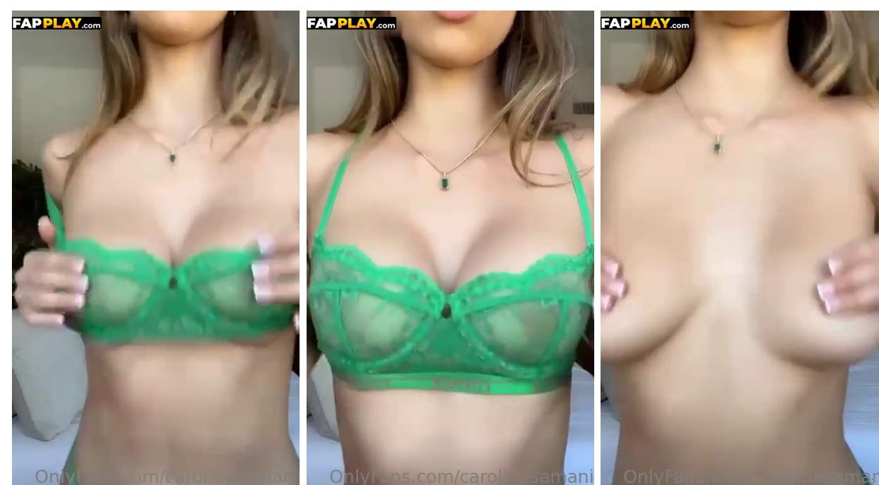 Carolina Samani Bouncing Her Bare Tits In Green Lingerie Onlyfans Free
