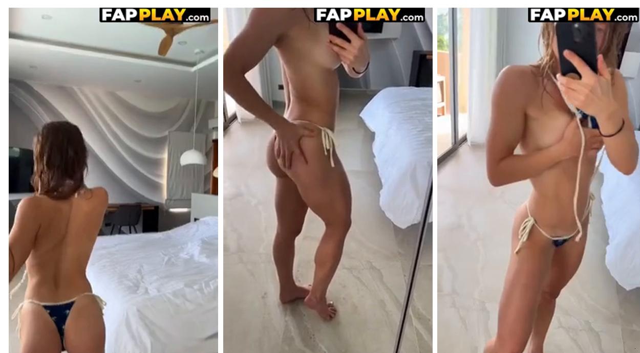 Monalita Mirror Tease Nude Blue Bikini Tease Fansly Free Video