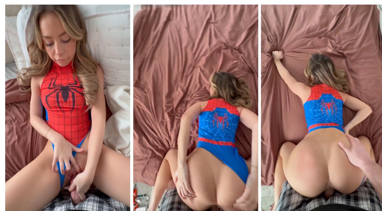 Bluebxbyyy Spider Girl Getting Her Pussy Filled Up With Fat Cock Onlyfans Porn Video